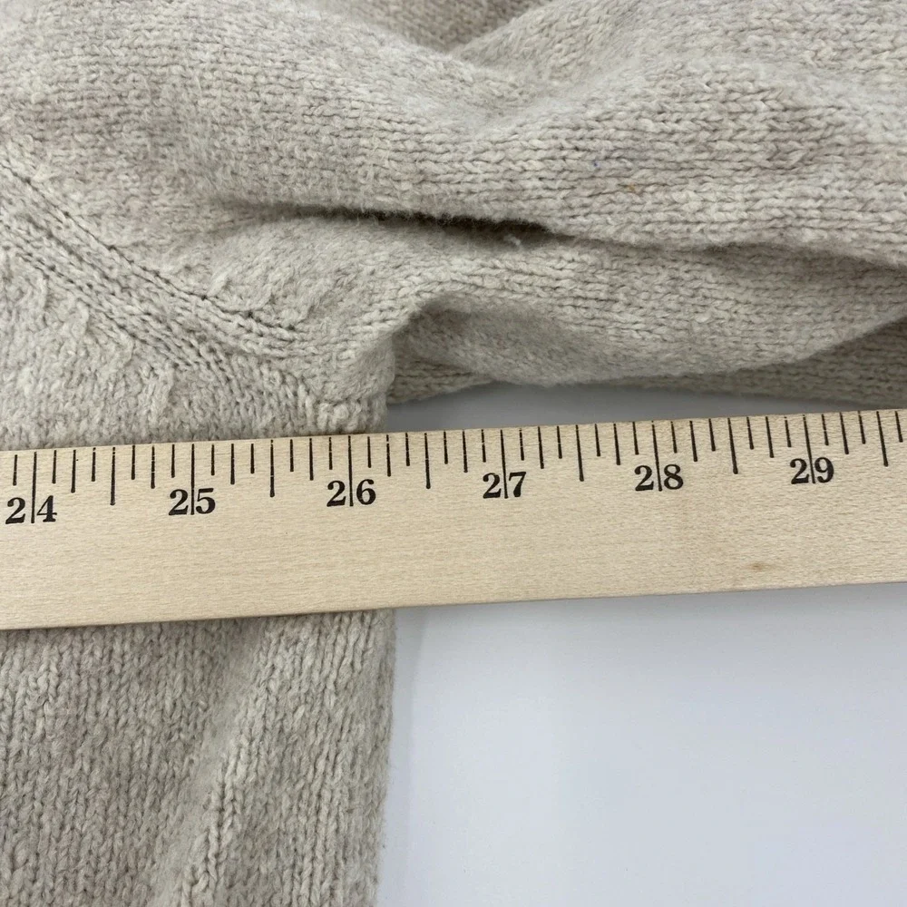 American Eagle Sweater Mens 3XL Beige Oatmeal Knit V Neck Preppy Minimalist Dad - Picture 9 of 11